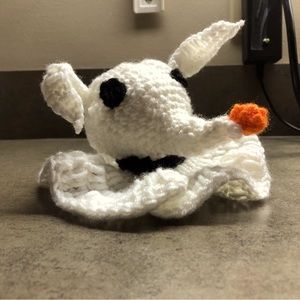 crocheted zero the dog from the movie “The Nightmare before Christmas”